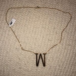 Letter W gold necklace